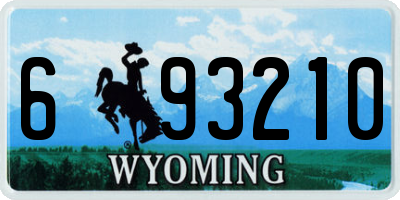 WY license plate 693210