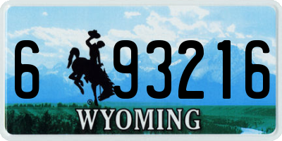 WY license plate 693216