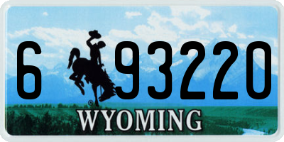 WY license plate 693220