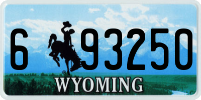 WY license plate 693250