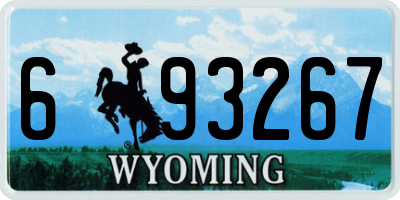 WY license plate 693267