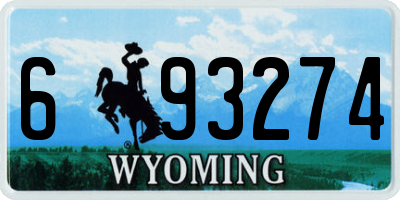 WY license plate 693274
