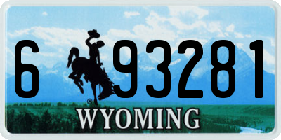 WY license plate 693281