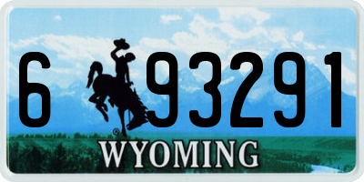 WY license plate 693291