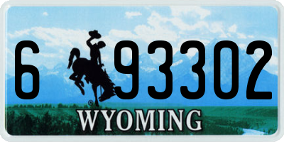 WY license plate 693302