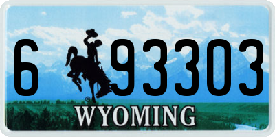 WY license plate 693303