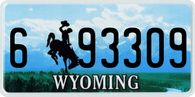 WY license plate 693309