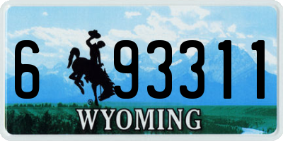 WY license plate 693311
