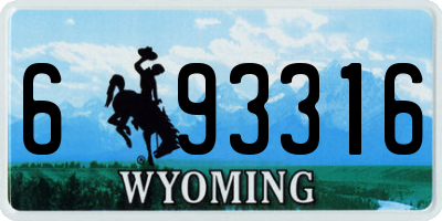 WY license plate 693316
