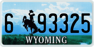 WY license plate 693325