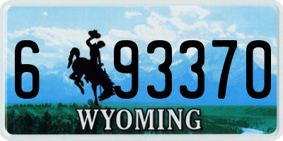 WY license plate 693370