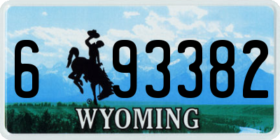 WY license plate 693382
