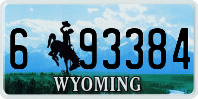WY license plate 693384