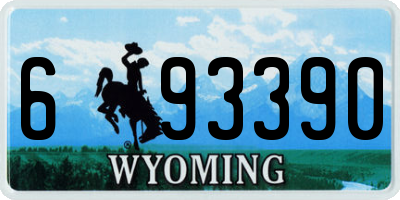 WY license plate 693390