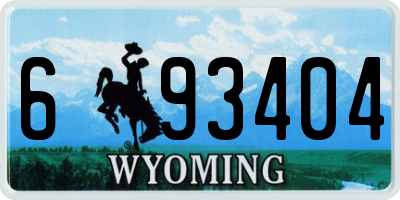 WY license plate 693404