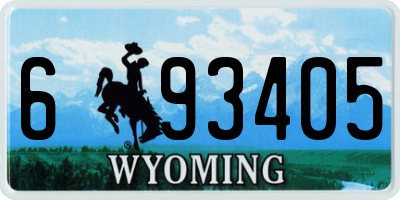 WY license plate 693405