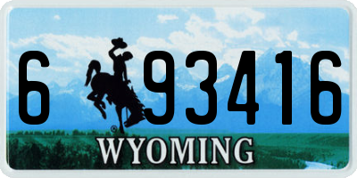 WY license plate 693416