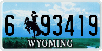 WY license plate 693419
