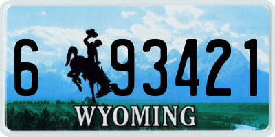 WY license plate 693421