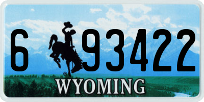 WY license plate 693422
