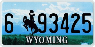 WY license plate 693425