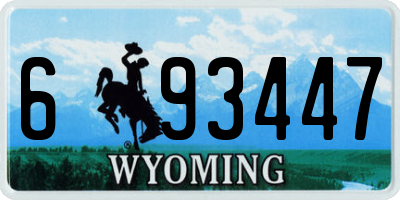 WY license plate 693447