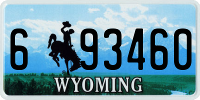 WY license plate 693460