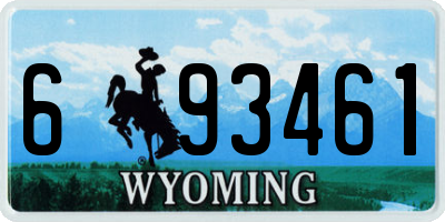 WY license plate 693461