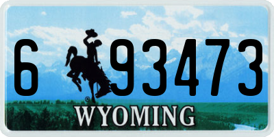 WY license plate 693473