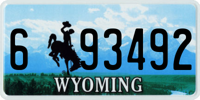 WY license plate 693492