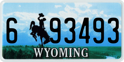 WY license plate 693493