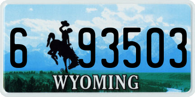 WY license plate 693503