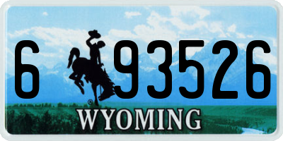 WY license plate 693526