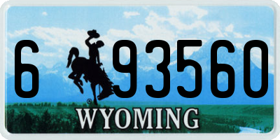 WY license plate 693560