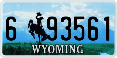 WY license plate 693561