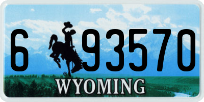 WY license plate 693570