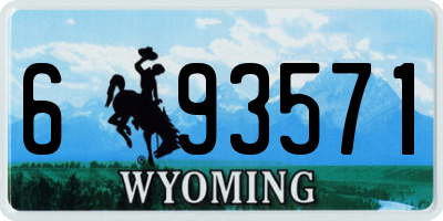 WY license plate 693571