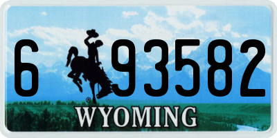 WY license plate 693582