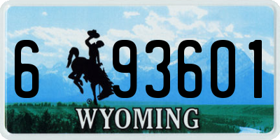 WY license plate 693601