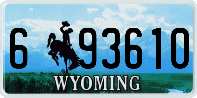 WY license plate 693610