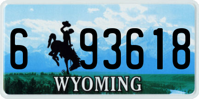 WY license plate 693618