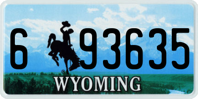 WY license plate 693635