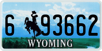 WY license plate 693662