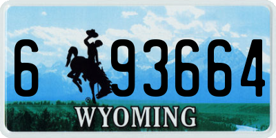 WY license plate 693664