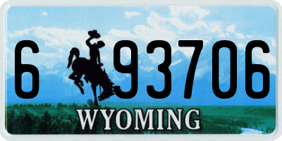 WY license plate 693706
