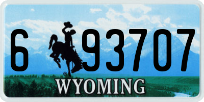 WY license plate 693707