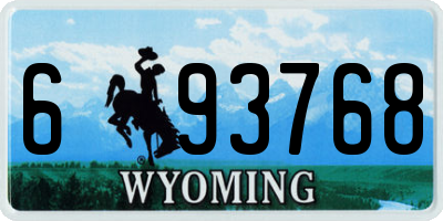 WY license plate 693768