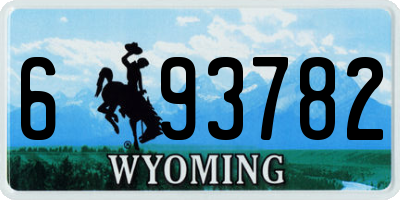 WY license plate 693782