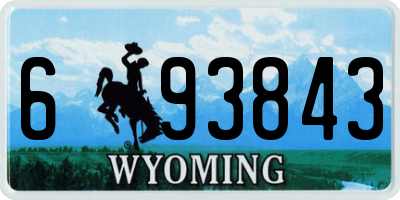 WY license plate 693843