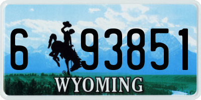WY license plate 693851